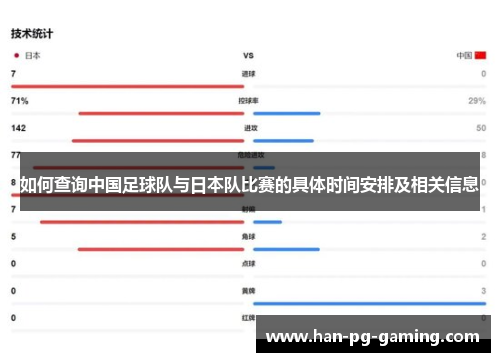 如何查询中国足球队与日本队比赛的具体时间安排及相关信息